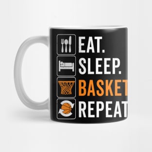 Eat sleep Basketball Repeat Funny Basketball Mug